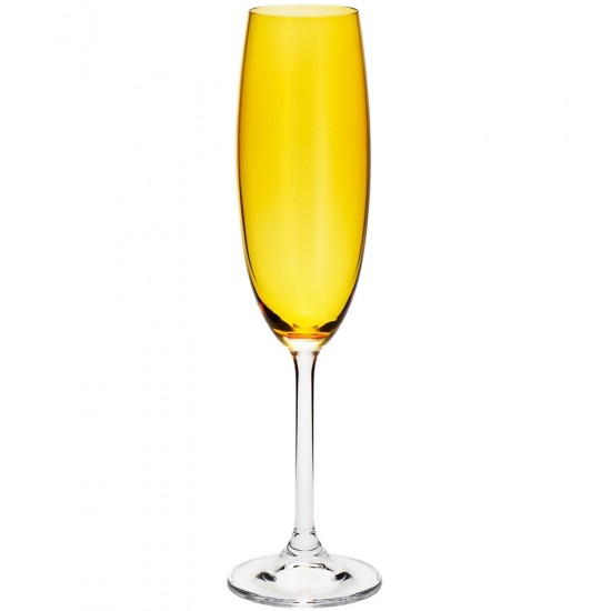 Jogo 6 Taças 220ml Para Champanhe Colibri Topázio Em Cristal Ecológico Bohemia